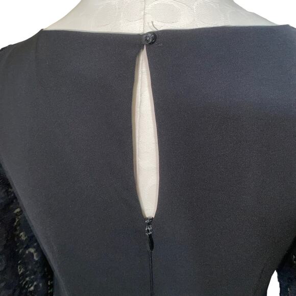 White House Black Market Lace Sleeve Sheath Dress size 4 with key hole button - Picture 4 of 9